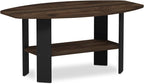 Furinno Simple Design Coffee Table, Columbia Walnut/Black