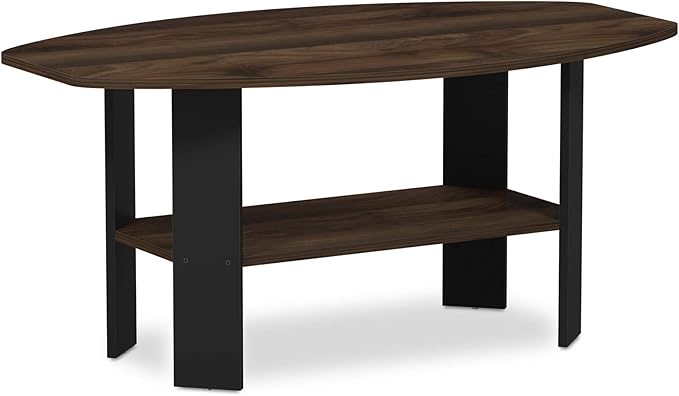 Furinno Simple Design Coffee Table, Columbia Walnut/Black