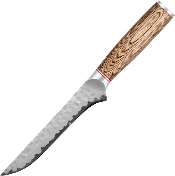 6 IN Boning Knife, Japanese Sharp Fillet Knife Professional Trimming Knife with Rosewood Handle and Gift Box