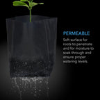 AC Infinity Nursery Bags 1/2 Gallon, Non-Woven Fabric Growing Pouches, 50-Pack Biodegradable Plant Pots for Seed Starting, Soil Transplant, Home Garden Supply