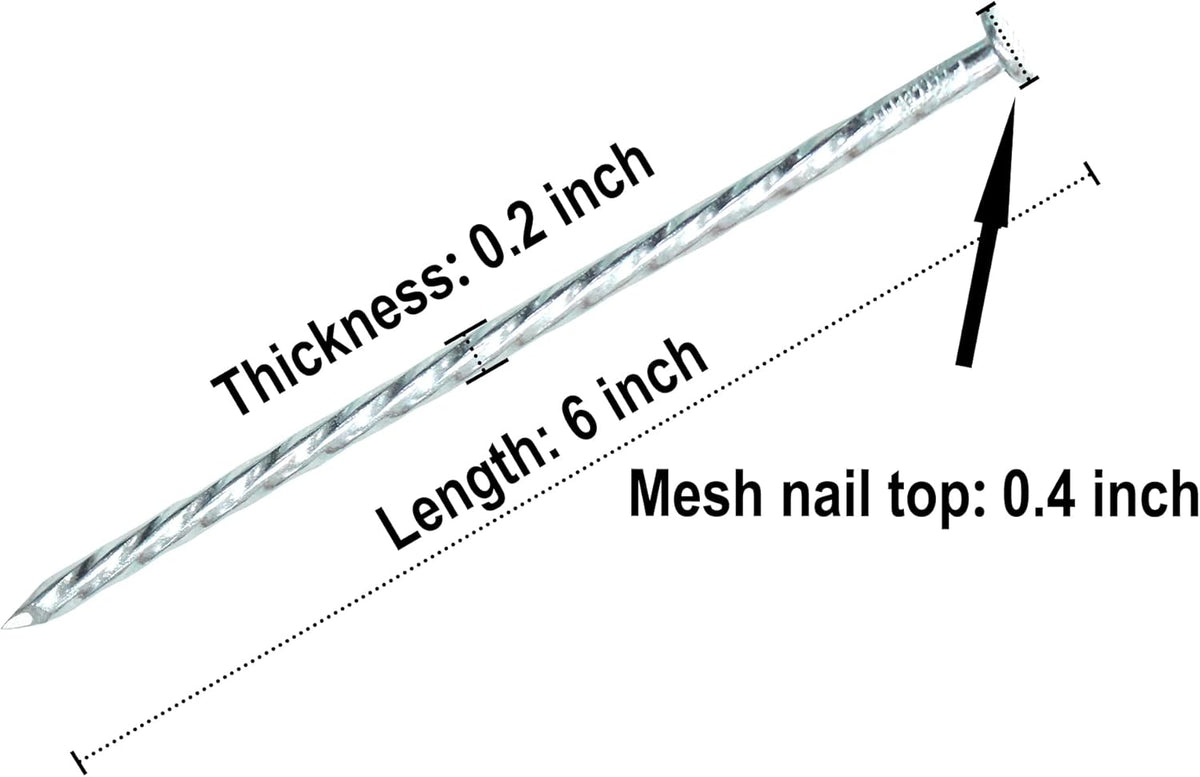 50/100/150 Pack 6" Solid Galvanized Non-Rust Metal Garden Stakes Spiral Landscape Edging Anchors for Paver Edging, Gardening, House Construction, etc (50)