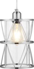 Modern Mini Pendant Light with Clear Glass, Brushed Nickel Transitional Metal Pendant Lighting Fixture for Kitchen Island Sink Dining Room Bar