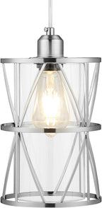 Modern Mini Pendant Light with Clear Glass, Brushed Nickel Transitional Metal Pendant Lighting Fixture for Kitchen Island Sink Dining Room Bar