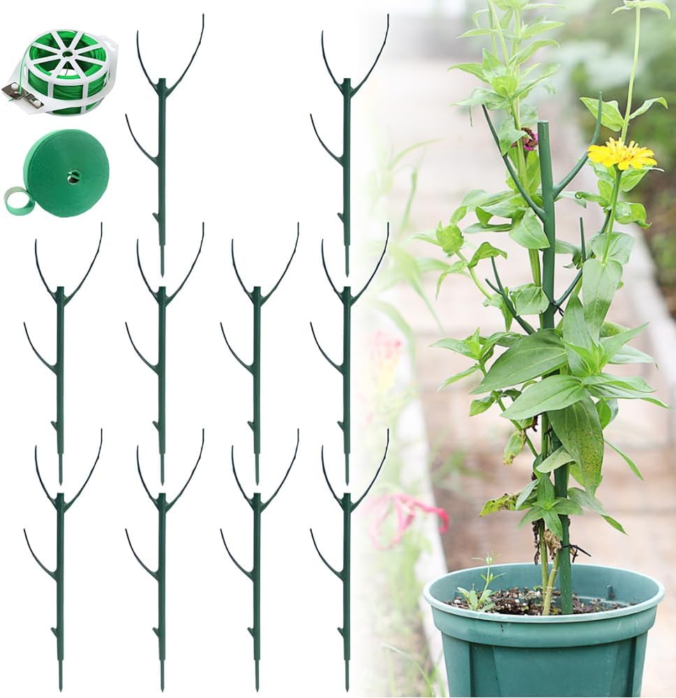10 Pack Stackable Monstera Plant Support, Garden Plant Support Stakes for Indoor Outdoor Plants, Climbing Plant Support Structures Plant Holder Stick Moss Pole for Support Tall Potted Plants