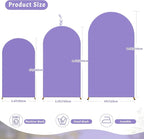 7.2FT Lavender Arch Backdrop Cover - Polyester Fitted Wedding Arch Stand Covers Round Top Chiara Arch Backdrop Cover for Birthday Party Banquet Photo Background Decoration
