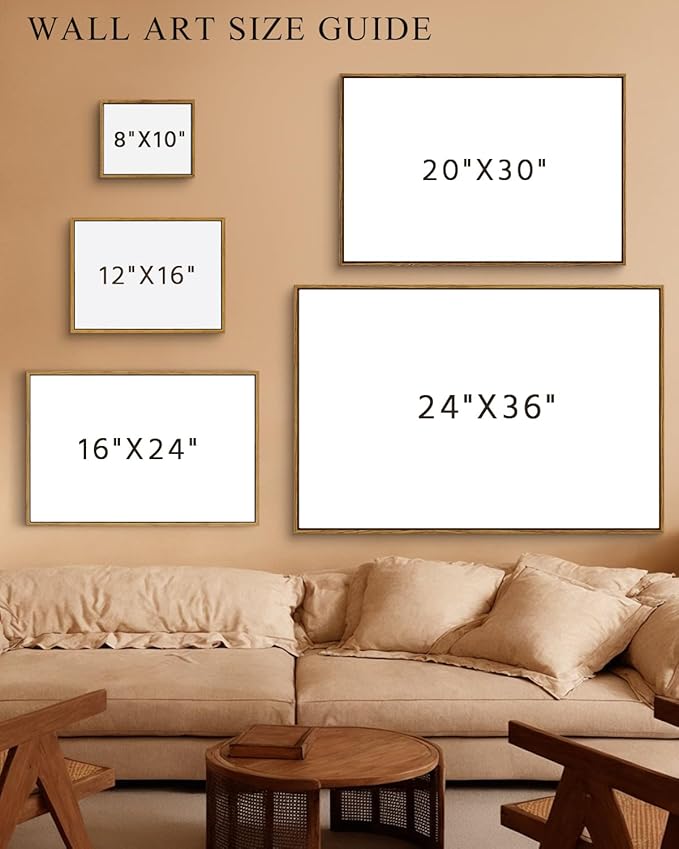 InSimSea Framed Canvas Wall Art - Vintage Decor, Large Landscape Prints, Mid Century Modern & Rustic Farmhouse Bedroom Decor, 20"x30"