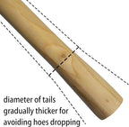 55-Inch Pure Solid Wood Replacement Handle for Garden Hoe Digging Spading, Surface Coated with Protective Paint, Clear Finish, Convenient and Durable (Spade & Fork Head Not Included)