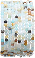 Faceted Natural Amazonite Stone Round Loose Semi Gemstone Beads for Jewelry Making 3-3.5mm 38cm