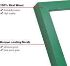 KINLINK 5x7 Picture Frames Green Wood Frames with Acrylic Plexiglass for 3.5x5/4x6 with Mat or 5x7 without Mat, Tabletop and Wall Mounting Display, Set of 4