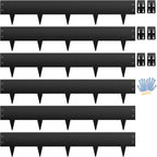 Steel Landscape Edging 6-Pack, 10" H X 40" L Bendable Metal Edging for Landscaping, No-Dig Metal Landscaping Edging for Yard, Lawn Edge, Pathway & Flower Beds (20Ft Total)