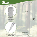 Rebar Stakes 12 Inch, 30 Pack Galvanized Metal Tent Stakes Heavy Duty Ground Stakes, J Hook Steel Fence Stakes for Ground, Outdoor Decoration, Wire Fencing, Gardening