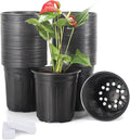 JERIA 50-Pack 1 Gallon Flexible Plant Nursery Pots with 50Pcs Plant Labels,Thickened Soft Plastic Seedling Pots,Seed Starting Pot Flower Plant Container for Succulents，Seedlings