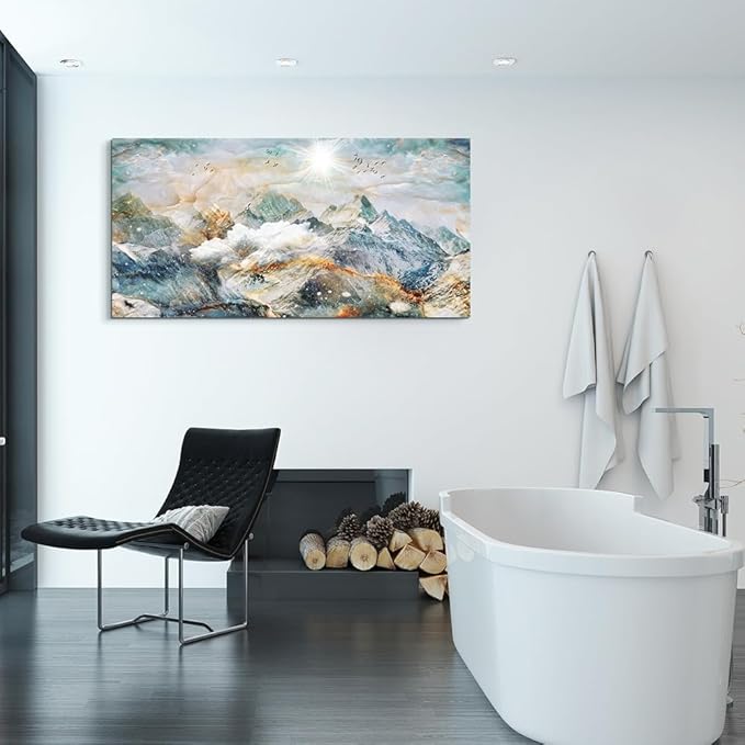 Lapremoly Abstract Canvas Wall Art For Living Room Large Wall Decor For Bedroom Office Wall Decoration Mountain Landscape Wall Painting Framed Pictures Decor Artwork Farmhouse Home Wall Art 20"X40"