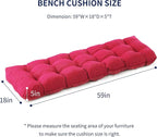 IPYNBAP Outdoor Bench Cushion, 59x18x5 Inch, Waterproof Bench Cushion for Outdoor/Indoor Furniture, Tufted Patio Bench Seat Cushion, Fade Resistant Outdoor Cushions for Porch Swing Couch, Burgundy