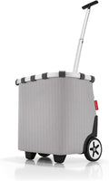 reisenthel carrycruiser Herringbone Grey - Portable Shopping Trolley with Sturdy Aluminum Frame, Shoulder Strap and Removable mesh Inner Bag -Water-Repellent