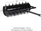 Titan 3 FT Tow-Behind Drum Spike Aerator Holds up to 25 Gal Water, 3" Long Welded On Spikes, for ATV UTV and Utility Tractor, Breaks Ground for Better Drainage & Fertilization