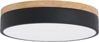 Led Flush Mount Ceiling Light: 11.8" Dimmable 5CCT Overhead Ceiling Lighting Fixture - Morden Black Round Close to Ceil Lights - Flat Wood Minimalist Light Fixtures for Living Room Laundry Bedroom