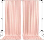 AK TRADING CO. 10 feet x 10 feet Polyester Backdrop Drapes Curtains Panels with Rod Pockets - Wedding Ceremony Party Home Window Decorations - Blush Pink (DRAPE-5x10-BLUSH)