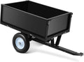 500 LBS Tow Behind ATV Trailer Dump Cart, Heavy Duty Pull Behind Yard Wagon Garden Cart with 2 Wheels, for Tractor, ATV, UTV, Outdoor Lawn Mower