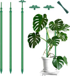 Extendable Plant Stakes, Length Scalable from 17.9IN to 42.3IN Plant Support Stake, Orchid Sticks with Clips for Indoor Outdoor,Garden Stakes for Plant,Tomato,Vegetables,Monstera,Vine - 3Pack