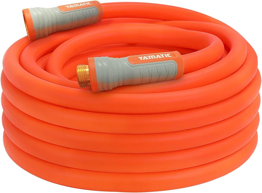 YAMATIC Heavy Duty Garden Hose 5/8 in x 50 ft with Swivel Fitting, Super Flexible Water Hose, All-weather, Lightweight, Burst 600 PSI