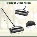 IRONMAX Rolling Lawn Aerator, Sand/Stone Filled Manual Dethatching Soil Aerating Push Tool with Ergonomic Handle, Grass Aerator Lawn Tool for Yard, Garden, Lawn Health Care (21''W x 51''H)