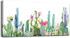 Wall Art for living room Canvas Prints Artwork bathroom Wall Decor Simple Life Green plants cactus Picture Watercolor painting Framed bedroom wall decorations Office posters Works Home Decoration