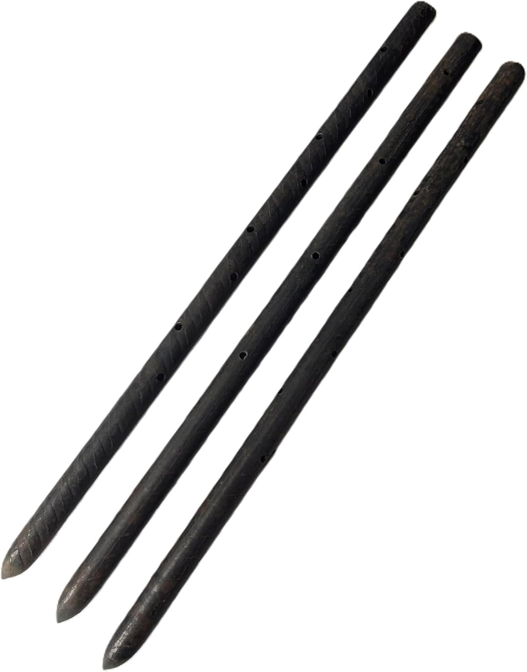 MCA 30" Round Steel Concrete Form Stakes (10 Pack) 3/4" Heavy-Duty Pointed with Holes – for Construction, Landscaping, Garden, Anchoring