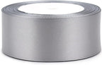 Gray Solid Satin Ribbon 1-1/2 Inch 25 Yards Solid Polyester Fabric Ribbon for Gift Wrapping Wedding Christmas Baby Shower Birthday Party Decoration Handmade Immortal Flower Craft
