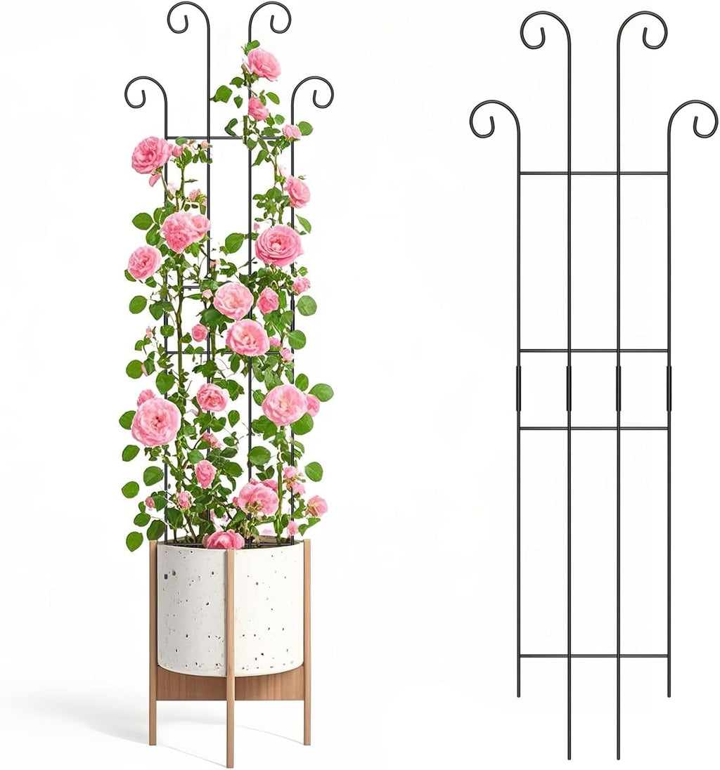 2 Set 32'' Taller Plant Trellis for Climbing Plants Indoors & Outdoor, Garden Metal Trellis Plant Support for Potted Plants, Houseplants, Flowers Vine, Ivy, Pothos, Monstera