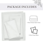 1000 Thread Count California King Duvet Cover 100% Egyptian Cotton Soft 5 PC Comforter Cover & 2 Pillow Shams - All Season Breathable Zipper Closure & Corner Ties (Cal King/King, White)