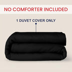 Kotton Culture 1 Pc California King Size Duvet Cover Only -100% Egyptian Cotton Sateen 600 Thread Count Ultra Soft Premium Durable Comforter Cover Zipper Closure & Corner Ties (Black,104"x98")