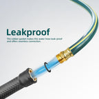 Solution4Patio Long Leader Green Garden Hose 5/8 in. x 50 ft. -Kink Free, No Leaking, Male/Female Fittings -Heavy Duty Durable Flexible Lightweight Water Pipe -Brass Aluminum Ends for Household & Yard
