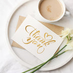50 Pack 5x7 Thank You Cards, White Blank Card Stock Bulk, Thick Folded Heavy Card Paper, Thank You Notes for Wedding Invitation, Greeting Cards, Envelopes, Card Making Supplies (Cards Only)