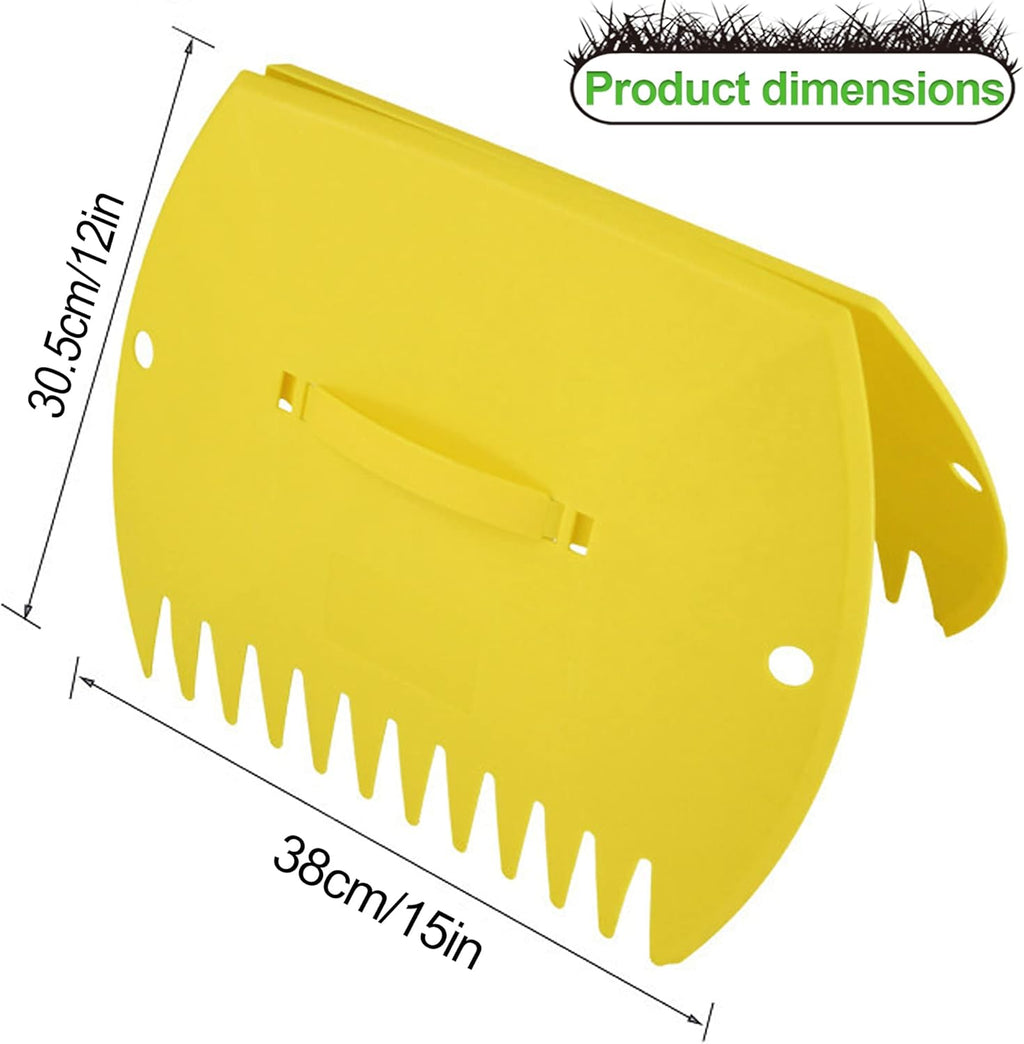 GardenHOME Leaf Scoops Hand Rakes, Large Leaf Grabbers for Yard Work and Garden Use, Clear and Collect Garden Rake, Leaf Scooper and Claws for Leaves, Lawn Debris, and Trash Cleanup, Yellow