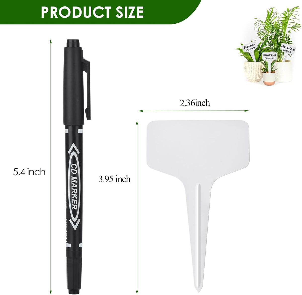 Plant Labels 120pcs with Garden Plant Markers Pen of Outdoor Waterproof,T-Type Plant Tags and Permanent Marking Pen, Garden Labels Gardening Gifts for Women Men