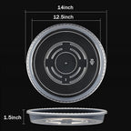 RooTrimmer 5 Pack 14 Inch Clear Plant Saucers for Pots,Heavy Duty Thick Plastic Plant Trays,Sturdy Water Catch Drip Trays for Indoor & Outdoor Plants