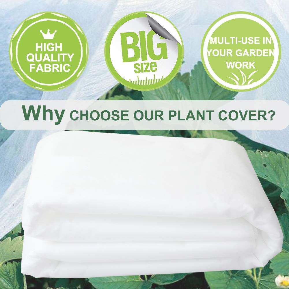 Valibe Plant Covers Freeze Protection 10 ft x 30 ft Floating Row Cover 0.9oz/yd² Garden Fabric Plant Cover for Winter Frost/Sun Pest Protection (10FT X 30FT)