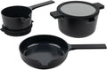 Alva Neat 5-Piece Nesting Cookware Set – Stackable Nonstick Pots & Pans with Universal Lids, Space-Saving Design for Apartments, RVs & Compact Storage - Save 50% Cabinet Space