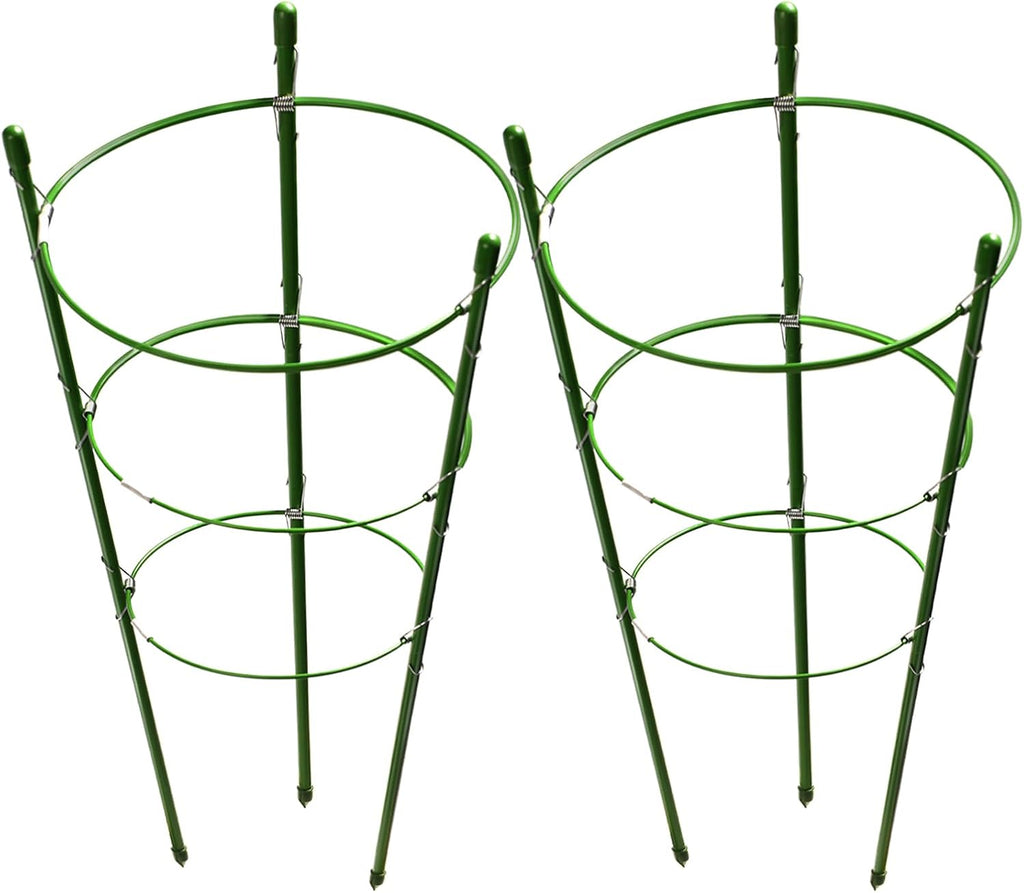 LEOBRO Tomato Cage, 2 PCS Plant Support Cage Rust Resistant Garden Ring Stake Plant Support for Tomato, Trellis, Climbing Plant, Flower, Small Plant Cages for Small Plants,17.7" H