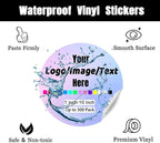 Custom Stickers for Weddings, Birthdays & Businesses - Personalized Labels with Your Logo - Waterproof, Fade and Heat Resistant - Pack of 100-1000 (Wreath B, 2 Inch)