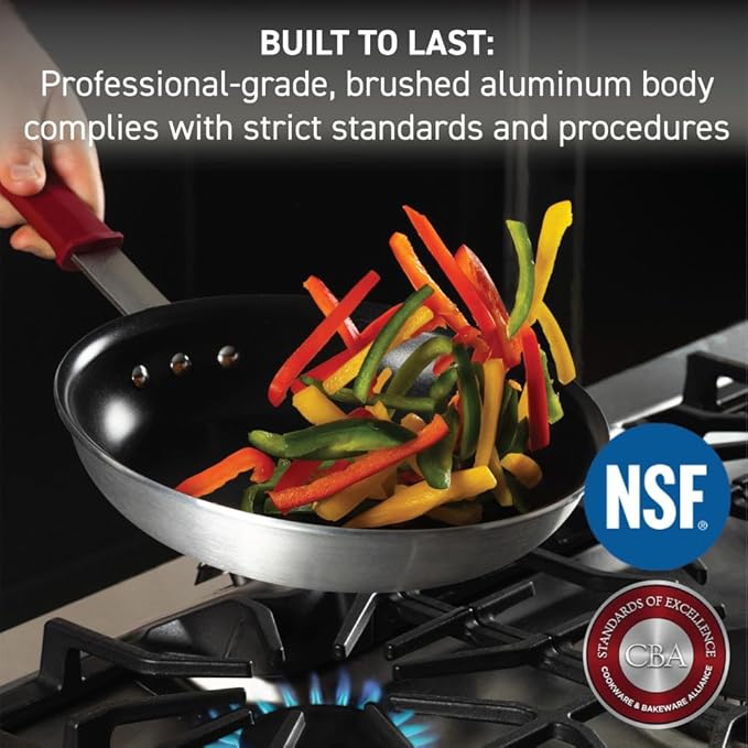 T-fal Professional VX3 Brushed Nonstick Fry Pan with Stainless Steel Handle 12 Inch, Oven Broiler Safe 400F, Cookware, Pots and Pans, Skillet, Restaurant & Business Grade, Certified NSF and CBA, Black