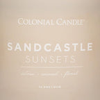 Colonial Candle Sandcastle Sunset Scented Jar Candle, Pop of Color Collection, 3 Wick, Green, 14.5 oz - Up to 60 Hours Burn