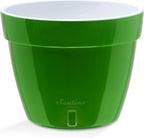 Santino AST 7.1 Inch Self Watering Planter Green-Gold/White Set of 3 for Indoor Plants
