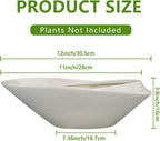 Bonsai Planter Pot - 12 Inch Ceramic Plant Pot for Indoor Plants Outdoor Decorative Flower Pot Succulent Planter with Drainage Hole Gray