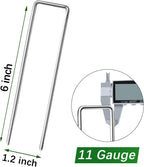500 Pack Landscape Staples 6 Inch Garden Stakes Galvanized Garden Staples Pins Anti-Rust Ground Stakes for Weed Barrier, Irrigation Tubing, Landscaping Fabric, Yard Lawn