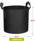 24-Pack 5 Gallon Grow Bags, Heavy Duty Thickened Non-Woven Plant Fabric Pots with Reinforced Handles