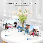 3 Pack 4x6 Inch Magnetic Acrylic Picture Frame,10+10mm Thick Block,Double Sided Clear scalloped frames for Desktop Display | Trendy Home Gift ((3 Pack), 4X6)