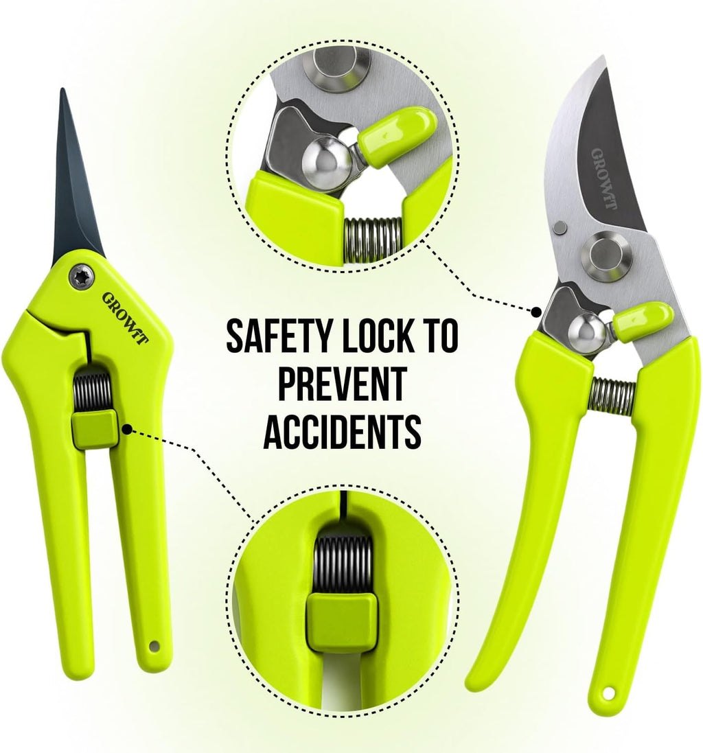 2-Pack Stainless Steel Gardening Scissors, Pruning Shears and Clippers for Gardening