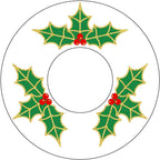 4 Pieces Patterned Glass Bobeches for Candlestick Holder, Christmas Holly Design, Candle Drip Protector Guard, Wax Catcher Ring Accessories (Christmas Holly)